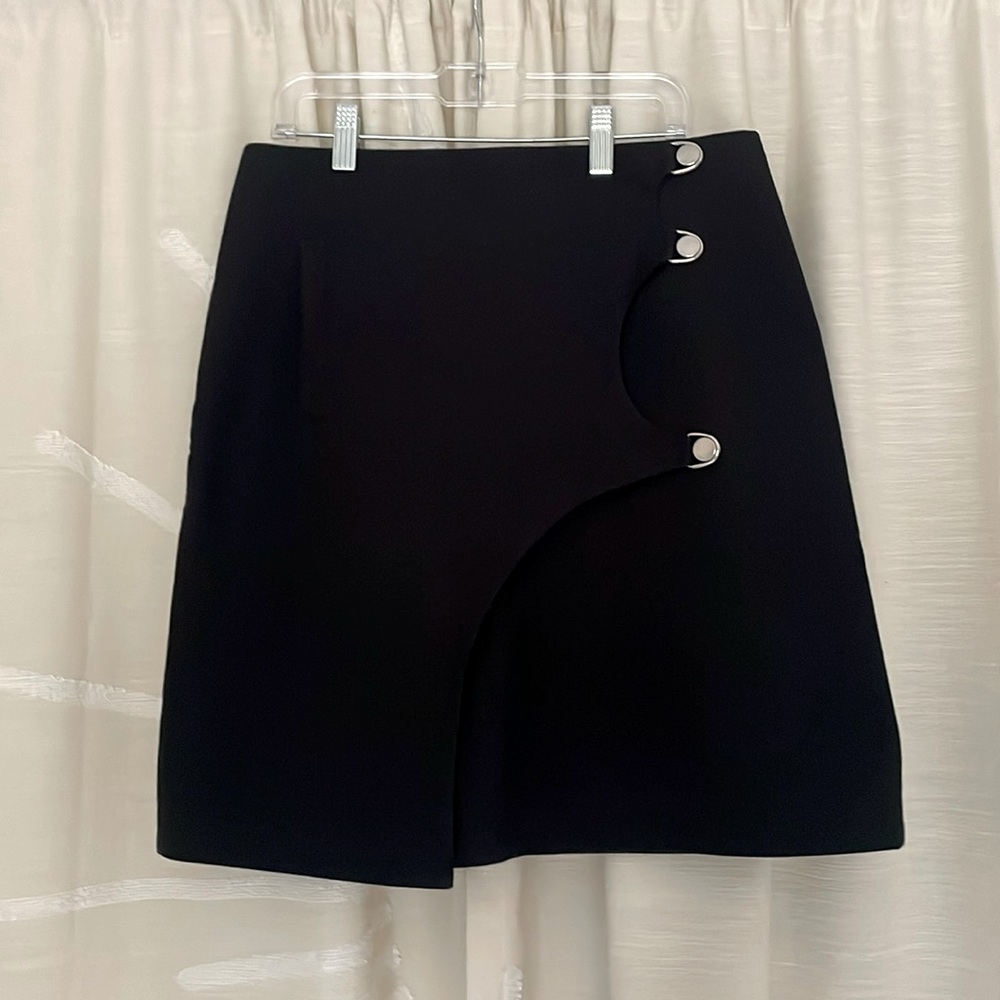 Opening Ceremony Fold-over Snap Black Mini Skirt Size 6